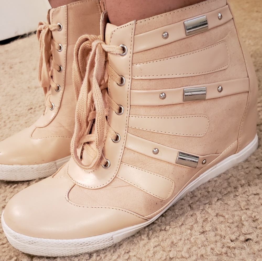 Blush Wedge Sneaker